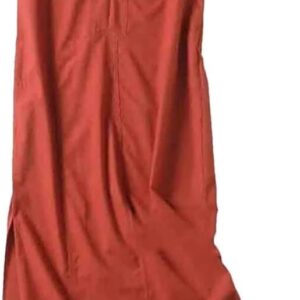 Women's V-Neck Sleeveless Long Vest Dress Side Slit Summer Casual Maxi Dress(XX-S) Orange Red