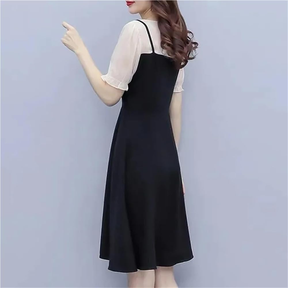 Women\u2019S Casual Loose Maxi Dress Summer Round Neck Solid Knee Length Long Vacation Fashion Dresses for Vacation - Image 5