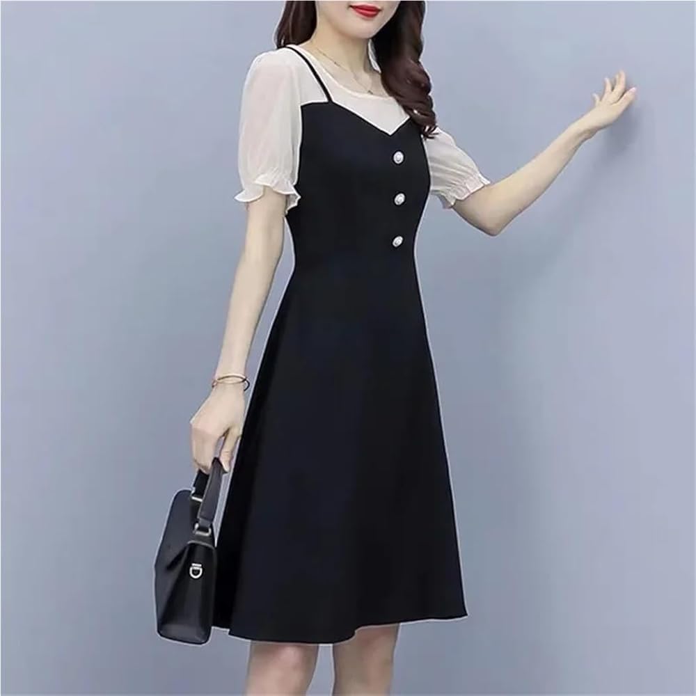 Women\u2019S Casual Loose Maxi Dress Summer Round Neck Solid Knee Length Long Vacation Fashion Dresses for Vacation - Image 4