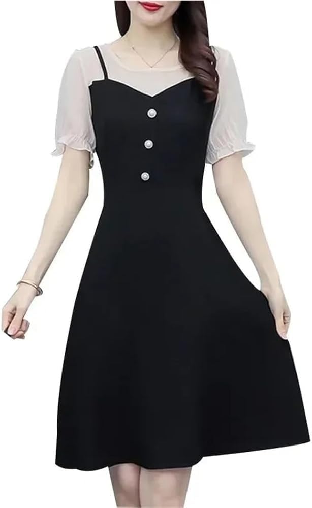 Women\u2019S Casual Loose Maxi Dress Summer Round Neck Solid Knee Length Long Vacation Fashion Dresses for Vacation - Image 6