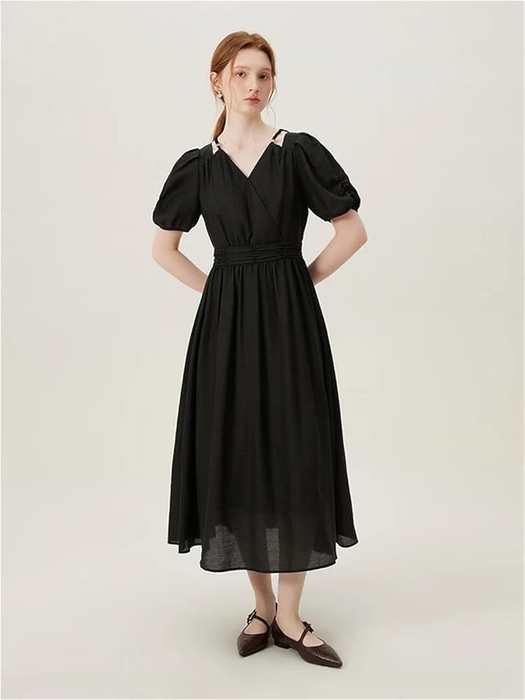 Women\u2019s Summer Dresses Light V-Neck Flowy Breathable Maxi Dress - Image 2