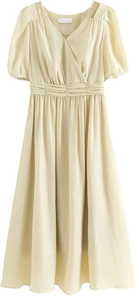 Women\u2019s Summer Dresses Light V-Neck Flowy Breathable Maxi Dress - Image 4